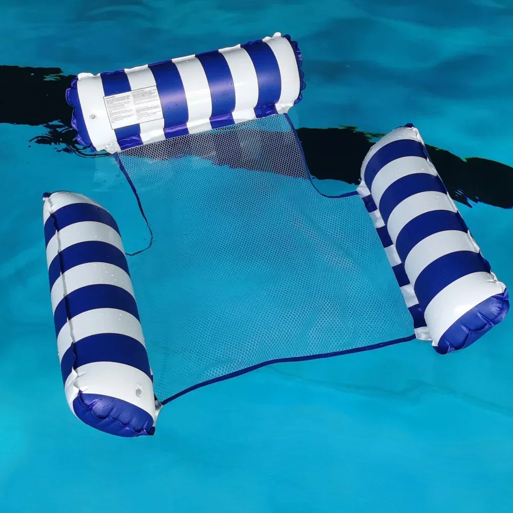 Adult inflatable water mat、Foldable reclining chair with backrest、Inflatable striped floating bed、Single hammock