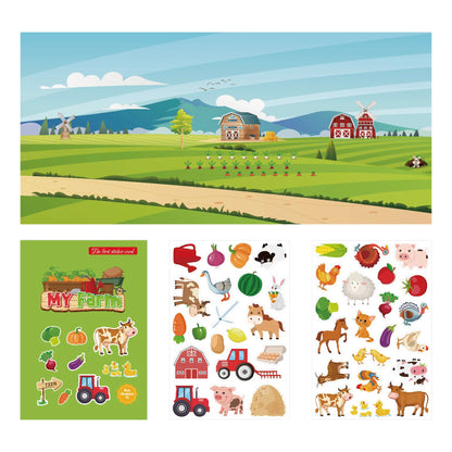 New Kids Reusable Sticker Book Multiple Scenarios Cartoon DIY Puzzle Educational Learning Classic Toys for Child Age 2-6 Gifts