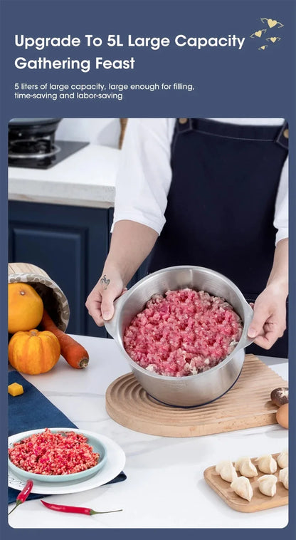 304 Stainless Steel Multifunctional Electric Food Processor 2L 3L 5L Meat Grinder Mincer Vegetable Chopper Slicer 220V EU Plug