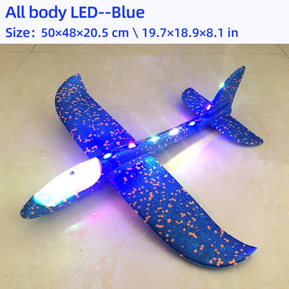 50/33CM Big Flash Foam Plane Glider Hand Throw Light Inertial AirPlane EPP Outdoor Launch Fun of Kids Toys for Children Boy Gift