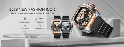 Relogio Masculino FOXBOX Men Watch LIGE Top Brand Luxury Military Square Watch Men Military Waterproof Quartz Watches For Men