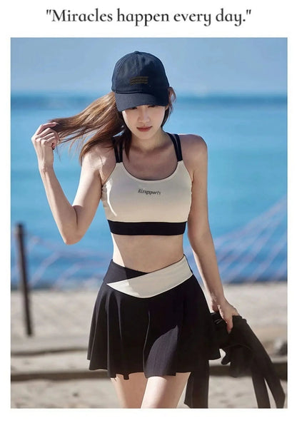 Women's Long Sleeve Long Pants Swimsuit Set 4pcs Tummy Control Slimming Athletic 2025 New Swimming Surf Dive Fall Swimsuit