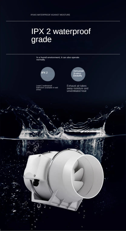 3/4/5/6Inch Industrial Exhaust Fan 220V Grow Silent Pipe Duct Bathroom Extractor Ventilation Kitchen Toilet Wall Air Ventilator