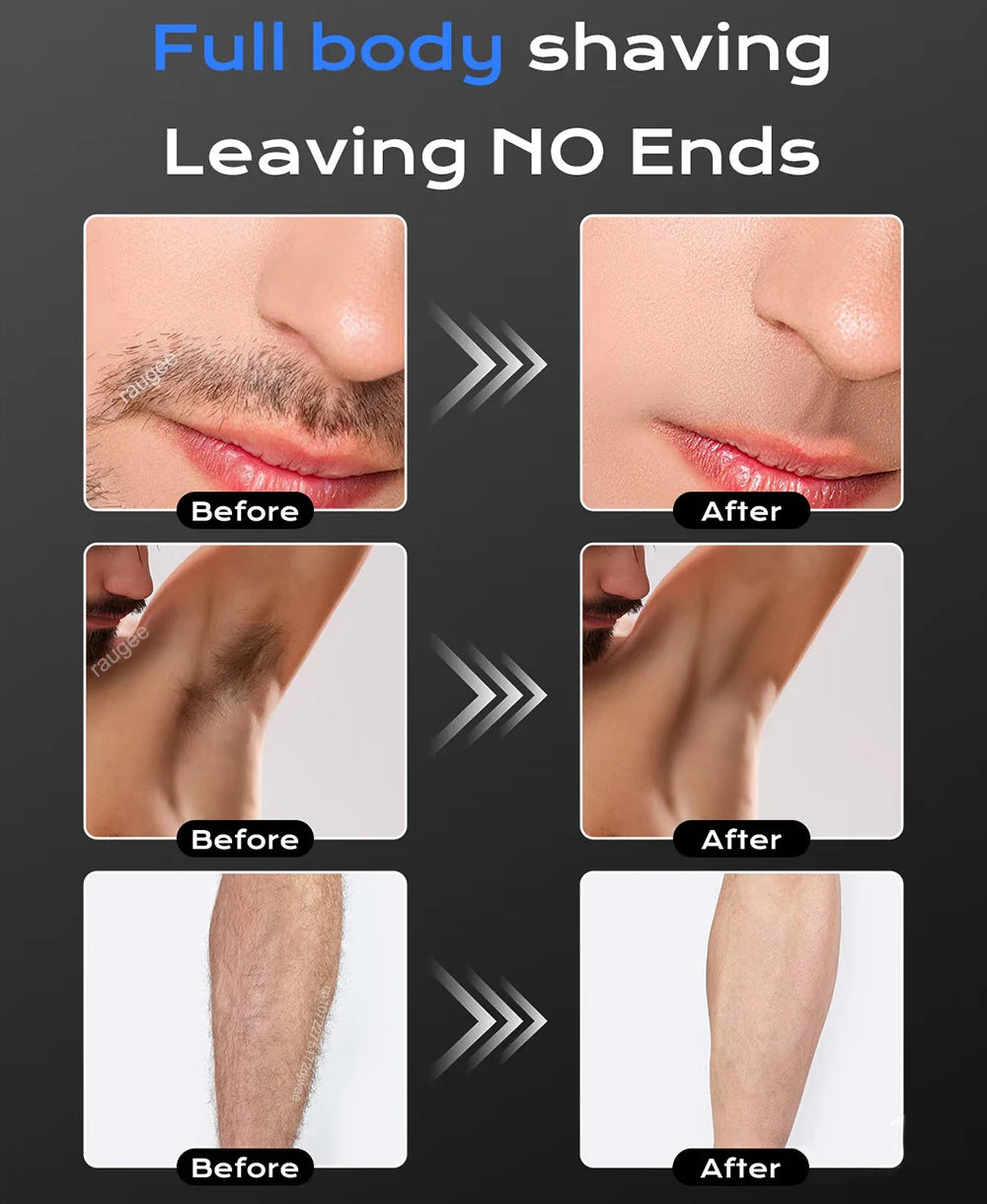 Electric Shaver for Men Facial Beard Hair Remover Chest Nose Hair Trimmer Rechargeable Portable Multifunctional Electric Razor