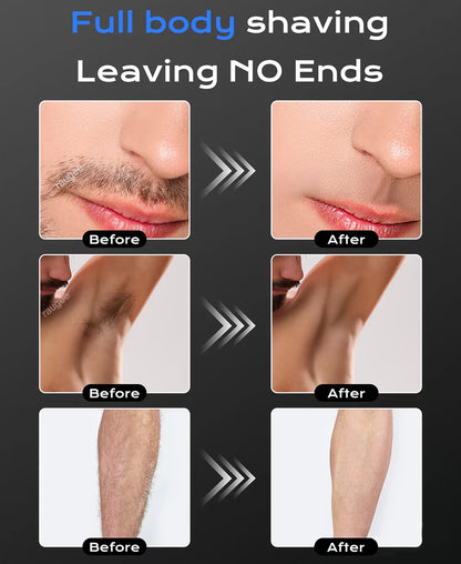 Electric Shaver for Men Facial Beard Hair Remover Chest Nose Hair Trimmer Rechargeable Portable Multifunctional Electric Razor
