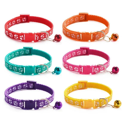 1/3/6/12/18Pcs Hot Pet Cat Bell Collar Dog Print Cat Collar Multi-Color Optional Necklace Ring Cat Rope Collar Pet Supplies