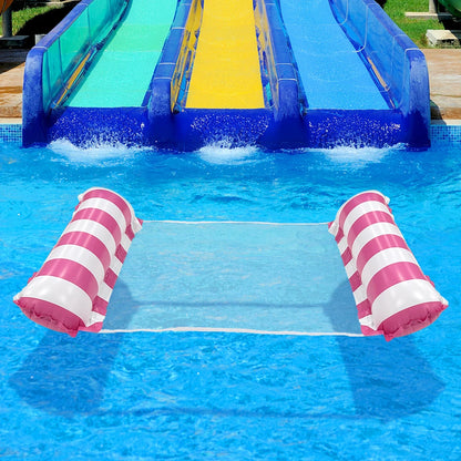 1pc Inflatable  Multi-Purpose Striped Floating Bed , Portable Water Lounge Raft for Swimming Pool Beach, Summer Relaxation