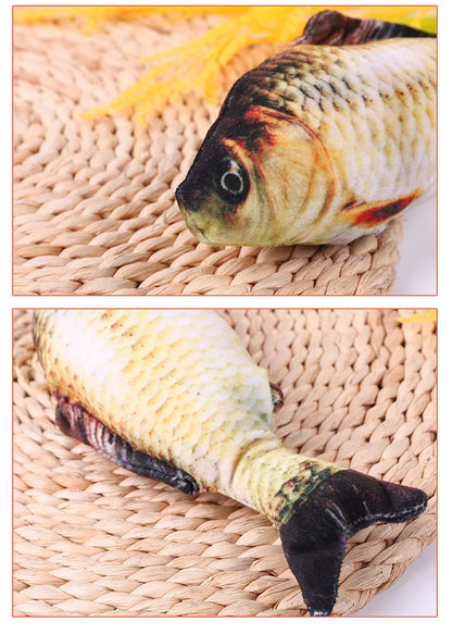 Cat Toy Training Entertainment Fish Plush Stuffed Pillow Simulation Fish Cat Toys Fish Interactive Pet Chew Toy Pet Supplies