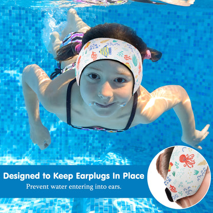 HeySplash Swimming Headband Swim Earplugs Kids Ear Plugs Ear Band Swimmer Ear Protection Elastic Neoprene Ear Guard