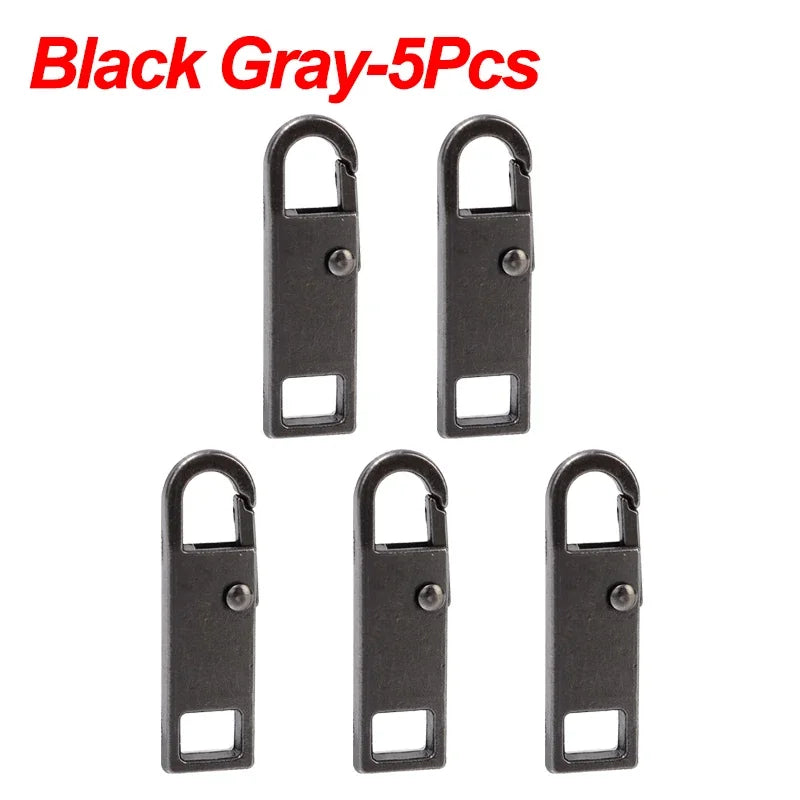 5/1Pcs Universal Metal Zipper Pull Tap Replacement Instant Repair Zipper Head Puller for Clothing Bags DIY Sewing Zipper Sliders