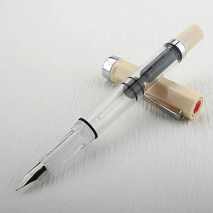 High Quality 3059 Piston Fountain Pen Resin Transparent Ink Pen EF/F Nib 0.38/0.5mm Fountain Pen Business Gif