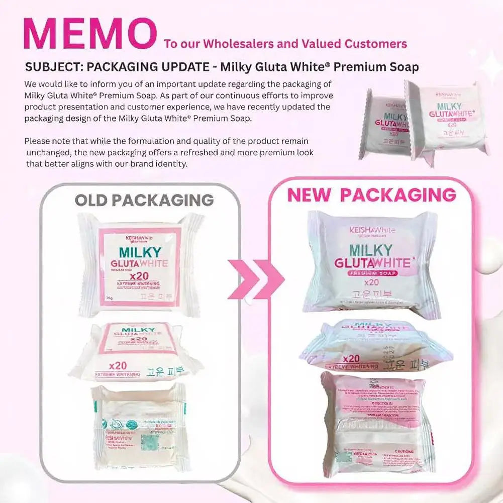 1/3PCS Korean MILKY GLUTAWHITE Premium Soap 70g Deep Cleansing Nourishing Rich Foam Soap Efficient Body Face Cleansing Care