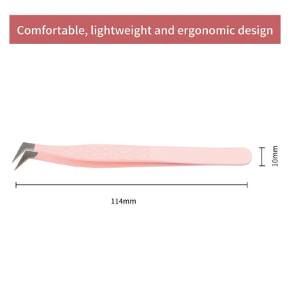 GEMERRY 1 Pcs Pink Gradient Angel Eyelash Tweezers Fiber Tips High Precision Professional Stainless Steel Tool