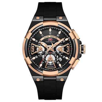 MINI FOCUS Multifunction Quartz Watches for Men Top Brand Luxury Silicone Sport WristWatch Man Clock Fashion Chronograph Watch