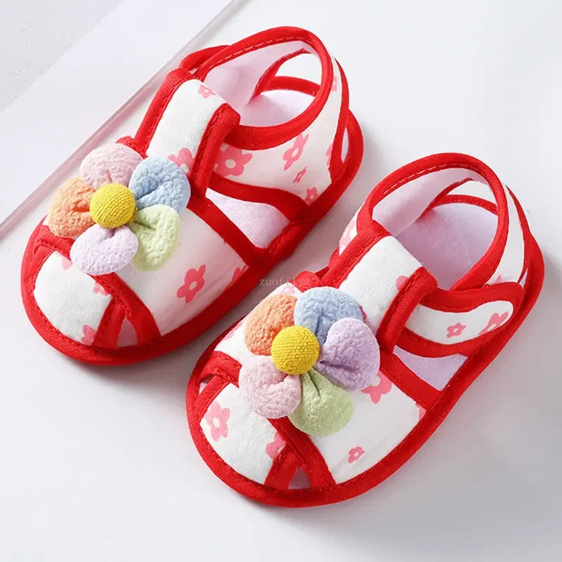 New Children Summer Clogs 0-18M Flower Newborn Infant Baby Girl Princess Bowknot Sandals Toddler Soft Crib Walkers Casual Shoes