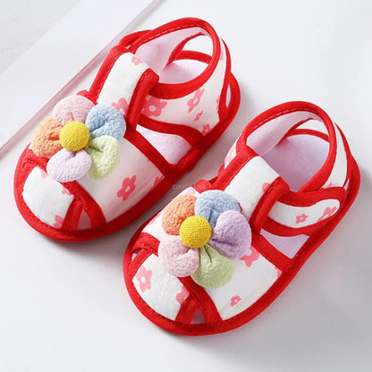 New Children Summer Clogs 0-18M Flower Newborn Infant Baby Girl Princess Bowknot Sandals Toddler Soft Crib Walkers Casual Shoes