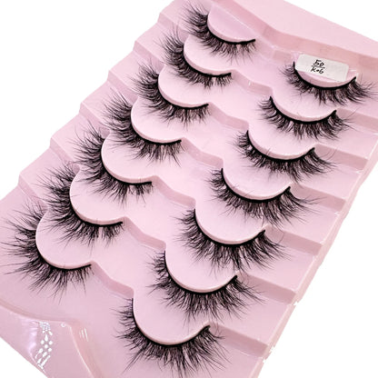 New 7/10 Pairs Faux Mink Eyelashes Handmade False Eyelashes Natural Nude Makeup Simulation Cross Messy Eye 3D Curly Eyelashes