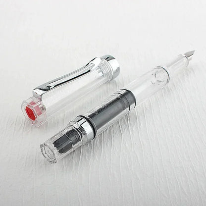 High Quality 3059 Piston Fountain Pen Resin Transparent Ink Pen EF/F Nib 0.38/0.5mm Fountain Pen Business Gif