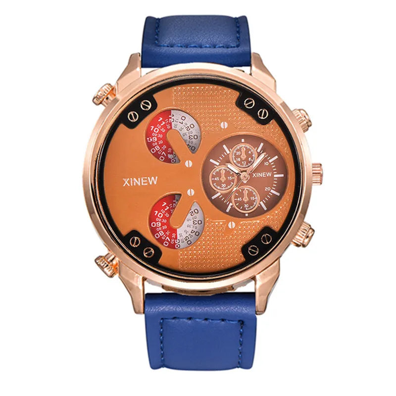 Original XINEW Brand Men Watches Black Boys Fashion Leather Band Gifts Quartz Watch Relogio Masculino Montre Homme Reloj Hombre