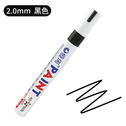 12Colors Waterproof Colorful Paint Marker Pens Permanent Paint Marker White Tire Tread Rubber Fabric Paint Metal