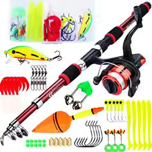 Spinning Fishing Rod and Reel Combo1.8M Telescopic Rod with 5.2:1 3BB Fishign Reel Max Drag 5kg Full Fishing Kit