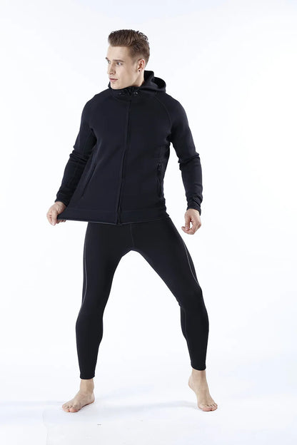 Unisex 2MM Neoprene Long Sleeves Jacket Hooded Cold and Waterproof Warm Top Windbreaker for Men and Women