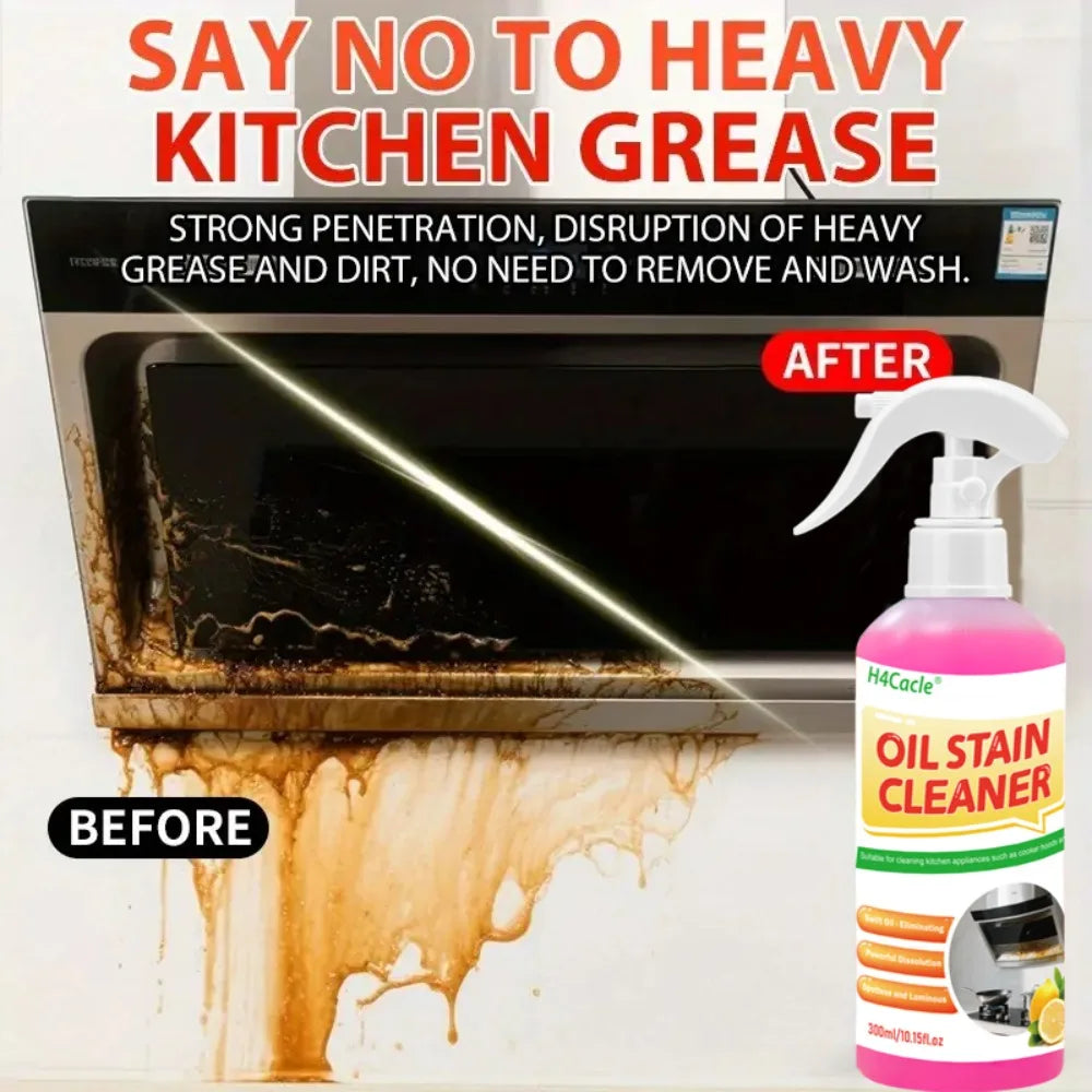 Heavy Duty Kitchen Grease Remover Oil Stain Cleaner Heavy Oil Remover Easily Cleans Stoves Oven Range Hoods Grease Removal Spray