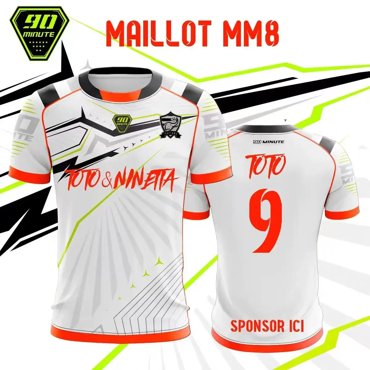 90 Minute Series MM9 JUL Football Shirt for Men, Summer Outdoor Sport Quick-Drying Jersey, Fitness Training T-shirt