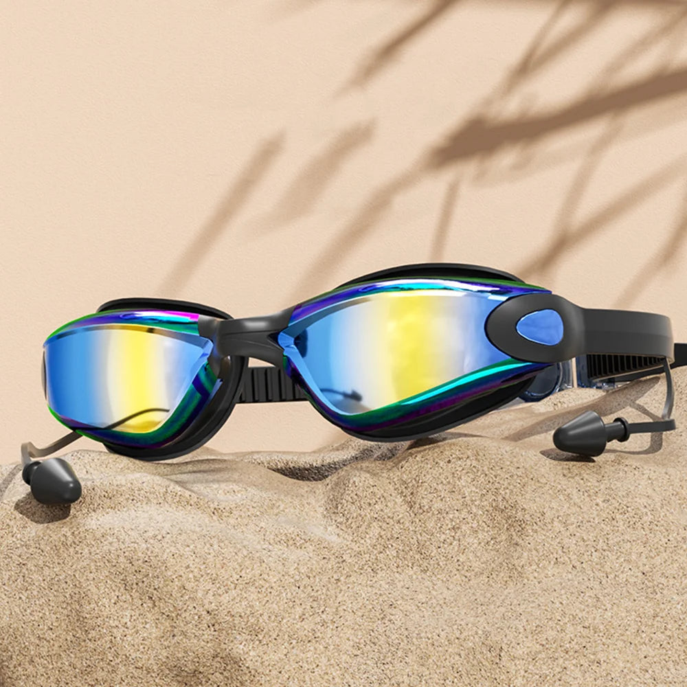 Creative HD Summer Swimming Goggles Anti Fog Waterproof Swim Eyewear Adjustable Silicone Diving Swim Glasses Men Women