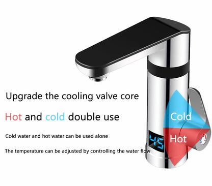 3000W Instant Electric Faucet Heater Tap Display Temperature Tankless Water Heater for Kitchen and Bathroom EU/UK/AU Plug 220V
