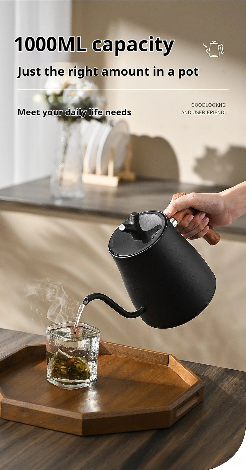 1000W Fast Electric Kettle, 1L Capacity, 304 Stainless Steel, One-Touch Boil & Dry Burn Protection
