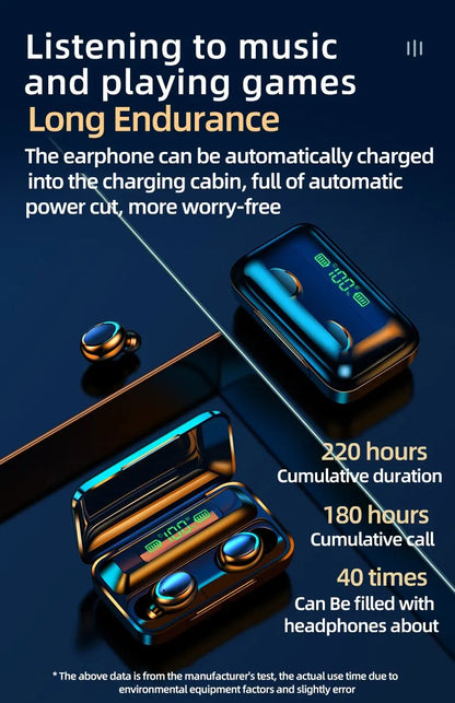 New TWS F9 Wireless Bluetooth Headset 5.0 Earphones Bluetooth Headphones with Mic Earbuds 2000mAh Charger Box LED Display Fone