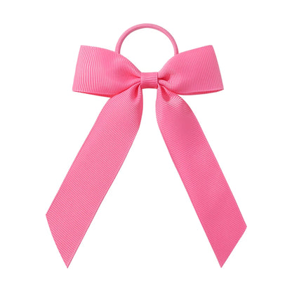 1PC Solid Color Ribbon Pigtail Hair Bows Elastic Hair Bands Holders Ties Hair Accessories for Baby Girls Infants Toddler