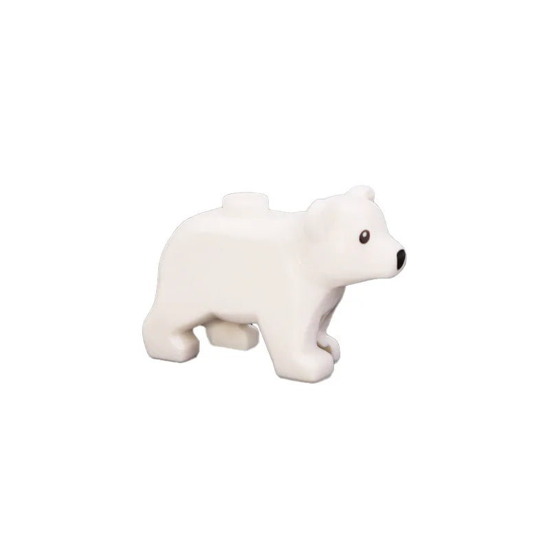 City Animal Zoo Farm Series Building Blocks Street View Panda Brown Bear Cat Pig Long Wool Sheep Cow Cattle Pet Bricks Toys Kids