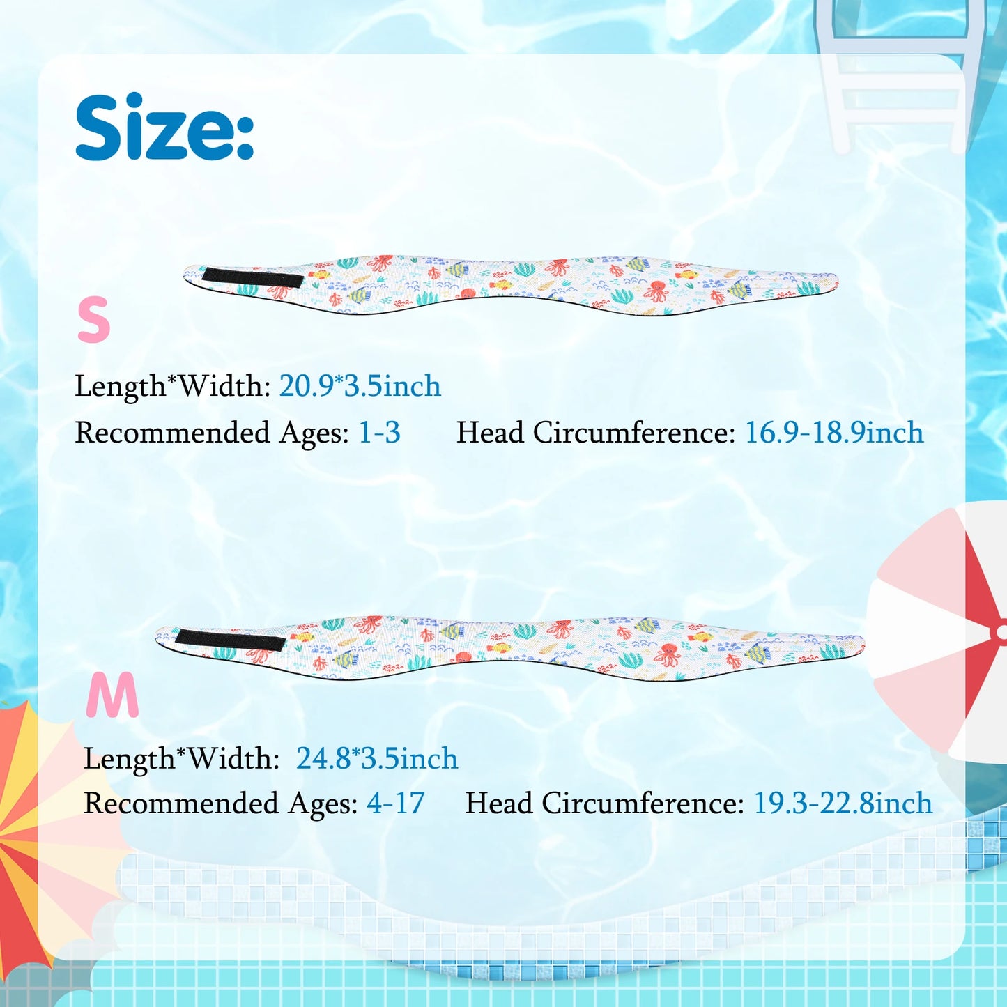 HeySplash Swimming Headband Swim Earplugs Kids Ear Plugs Ear Band Swimmer Ear Protection Elastic Neoprene Ear Guard