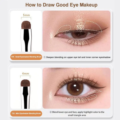 Soft Hairs Eye Makeup Brush Plastic Handle Small Tapered Brush for for Highlighting Eyeshadow/Sleeping Silkworms/Under Eyes