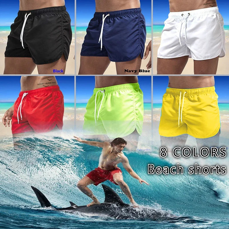 Summer Shorts Men Fast Drying Swim Shorts Breathable Net Fast Drying Surf Beach Pants Men's Fitness Pants Elastic Waist Shorts M