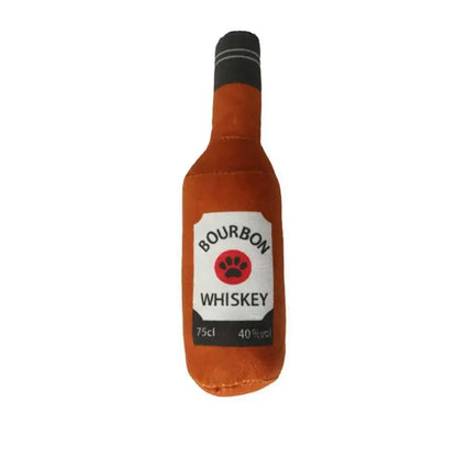 Interactive Dog Toys Champagne Wine Bottle Shape Pet Toy Plush Filled Vodka Toy Squeaky Bite-Resistant Pet Supplies Whisky