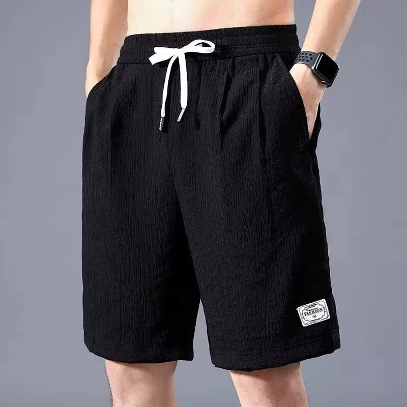 Ice Silk Shorts Men's Thin Sports Cropped Pants Loose Straight Leg Cool Breathable New Fashion Trend Casual XL-XXXL