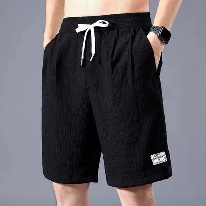 Ice Silk Shorts Men's Thin Sports Cropped Pants Loose Straight Leg Cool Breathable New Fashion Trend Casual XL-XXXL