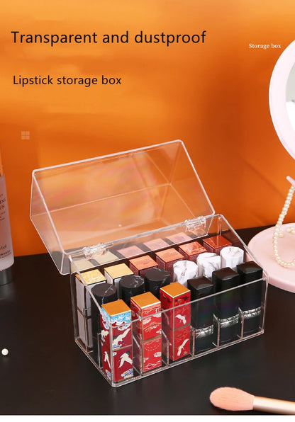 Multifunctio Makeup Lipstick Case Makeup Organizer Storage Box Lipstick Display Stand Holder Cosmetic Jewelry Organizer Box