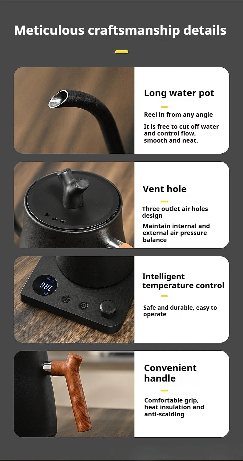 1000W Fast Electric Kettle, 1L Capacity, 304 Stainless Steel, One-Touch Boil & Dry Burn Protection