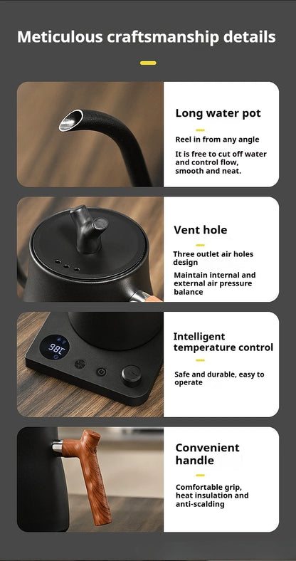 1000W Fast Electric Kettle, 1L Capacity, 304 Stainless Steel, One-Touch Boil & Dry Burn Protection