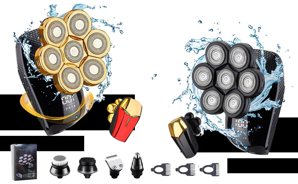 New Shaver For Men 7D Independently 7 Cutter Floating Head Waterproof Electric Razor Rechargeable Multifunction Trimmer For Men