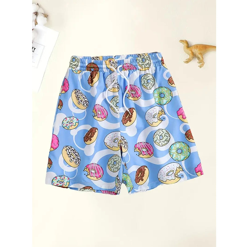 Harajuku Casual Shorts Men Women Ice Cream Sports Gym Shorts Fitness 3D Print Quick Dry Holiday Board Shorts Summer Male Shorts