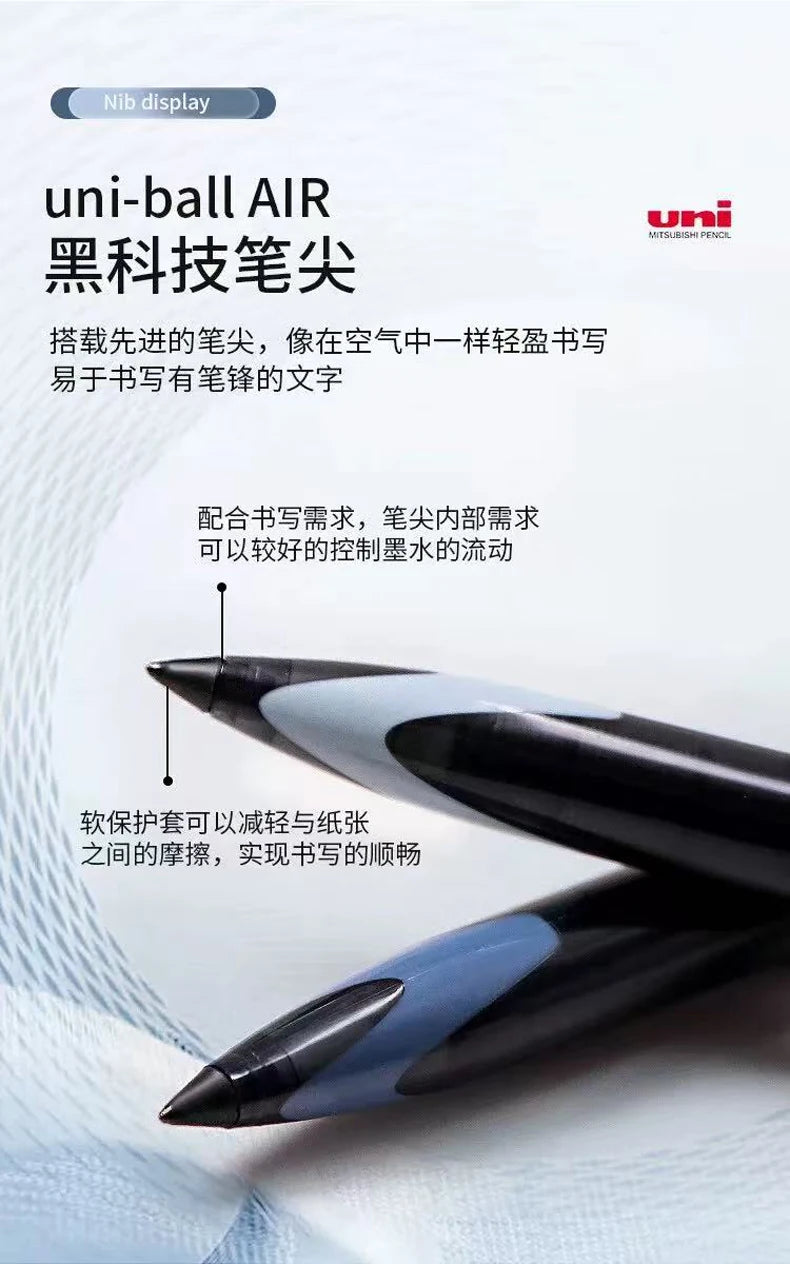 Uni Ball Air Micro Gel Rollerball Pen UBA-188 0.5/0.7MM Japanese Stationery Black Technology Straight Liquid Free Control Ink