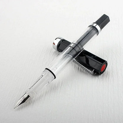 High Quality 3059 Piston Fountain Pen Resin Transparent Ink Pen EF/F Nib 0.38/0.5mm Fountain Pen Business Gif