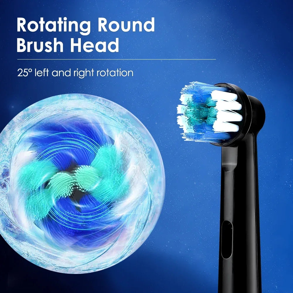 5 Modes Rotating Electric Toothbrush for Adults Smart Timer Deep Clean USB Rechargeable Tooth Brush with Replacement Heads