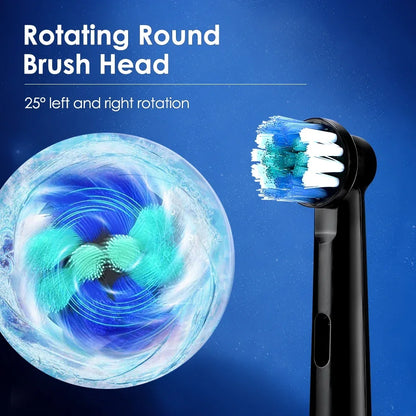 5 Modes Rotating Electric Toothbrush for Adults Smart Timer Deep Clean USB Rechargeable Tooth Brush with Replacement Heads