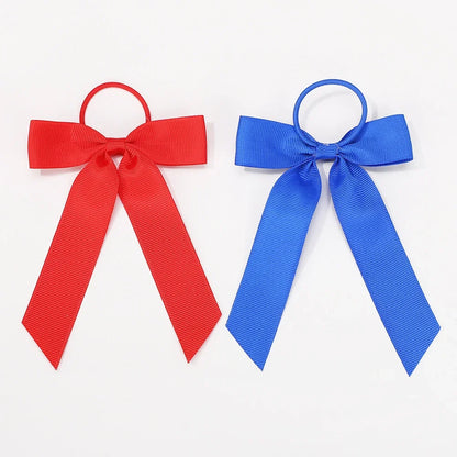 1PC Solid Color Ribbon Pigtail Hair Bows Elastic Hair Bands Holders Ties Hair Accessories for Baby Girls Infants Toddler